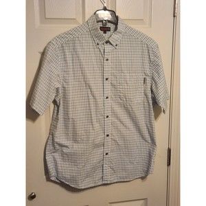 Wolverine mens Large Plaid Button Down Short Sleeve Shirt Casual Lightweight